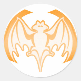 Sticker Rond Bat Orange Inv Le MUSÉE Zazzle Cadeaux