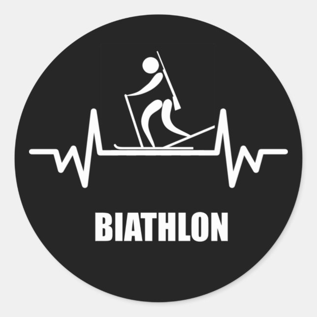 Sticker Rond bataille de coeur biathlon (Devant)