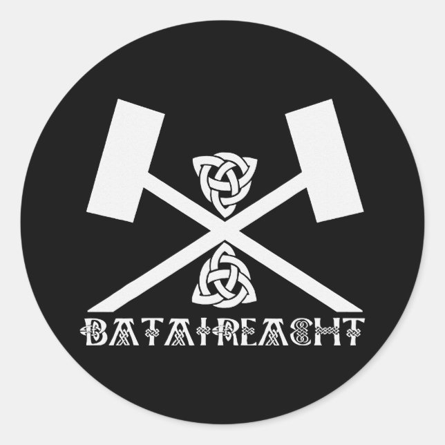 Sticker Rond Bataireacht Irish Stick Fighting Ireland Martial (Devant)