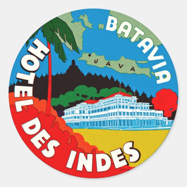 Sticker Rond Batavia Hotel Des Indies (Devant)