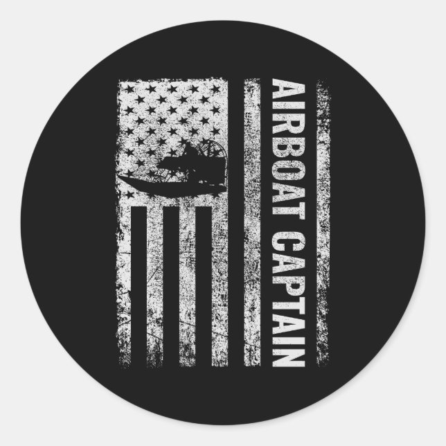 Sticker Rond Bateau à air du capitaine de l'American Flag (Devant)