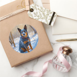 Sticker Rond Bateau Australien Laisser neiger Noël