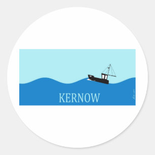 Sticker Rond Bateau de pêche Kernow