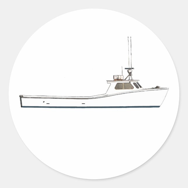 Sticker Rond Bateau Deadrise de la baie de Chesapeake (Devant)