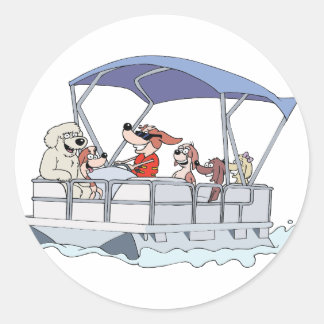 Sticker Rond Bateau Pontoon