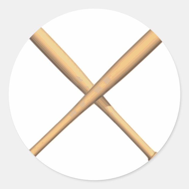 Sticker Rond Bateaux de baseball croisés (Devant)