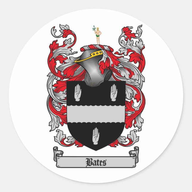 STICKER ROND BATES CRÊTE FAMILIALE - BATTES MANTEAU D'ARMES (Devant)