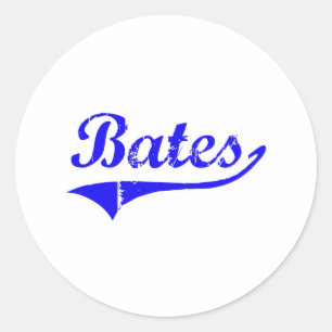 Sticker Rond Bates Nom de famille Style classique
