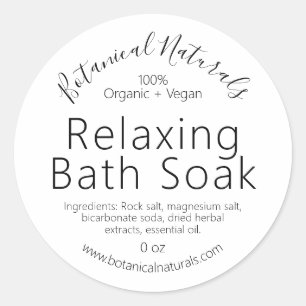 Sticker Rond Bath fait main végétalien organique pur imbibent