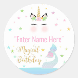 Sticker Rond BÂTIMENT DE FAVEUR | queue de sirène et anniversai
