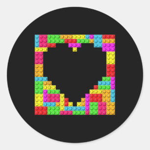 Sticker Rond Bâtiment en briques de bloc Maître Constructeur Co