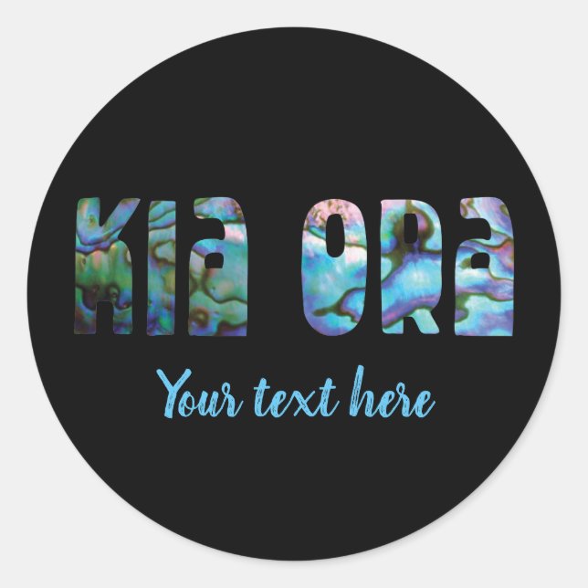 STICKER ROND BÂTIMENT ROND KIA ORA KIWI PAUA PERSONNALISABLE (Devant)