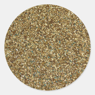 Sticker Rond BÂTIMENTS DE PARTIES SCINTILLANT D'OR (faux)