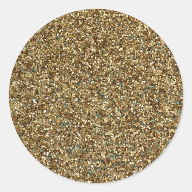 Sticker Rond BÂTIMENTS DE PARTIES SCINTILLANT D'OR (faux) (Devant)