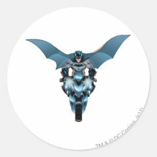 Sticker Rond Batman à vélo avec cape
