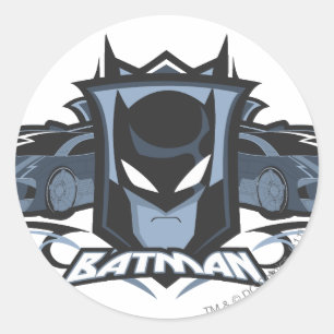 Sticker Rond Batman avec Batmobile