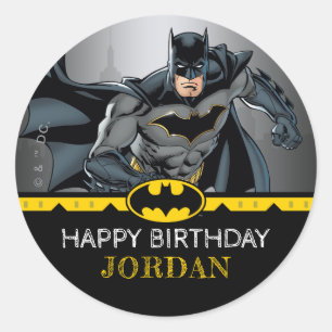 Sticker Rond Batman   Chalkboard Joyeux anniversaire
