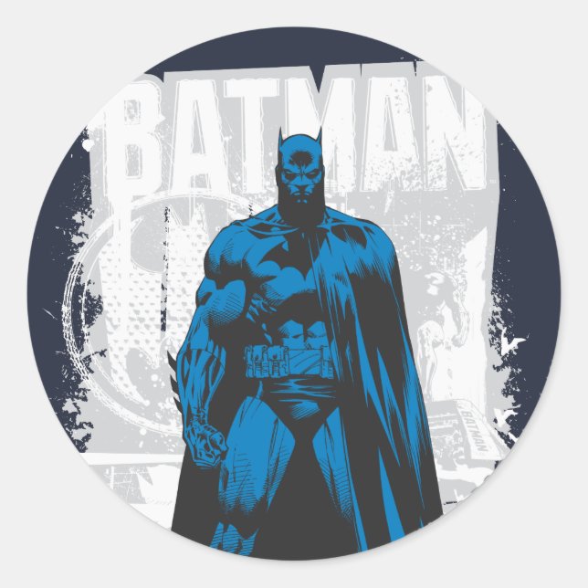 Sticker Rond Batman Comic - Vue Vintage (Devant)