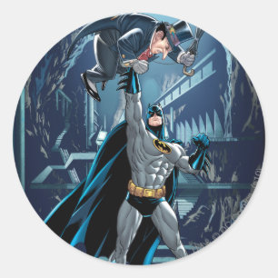 Sticker Rond Batman contre Penguin