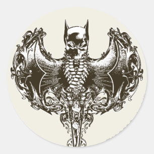 Sticker Rond Batman Cowl and Skull Crest