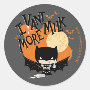 Sticker Rond Batman I Vant More Milk
