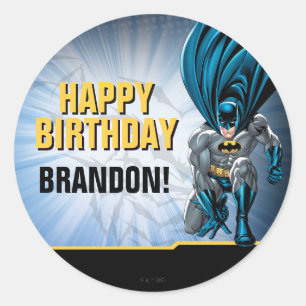 Sticker Rond Batman   Joyeux anniversaire