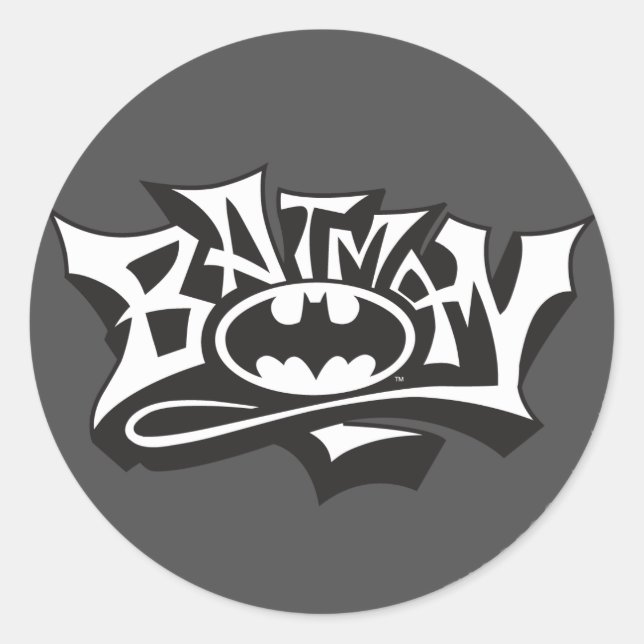 Sticker Rond Batman | Logo du nom du graffiti (Devant)