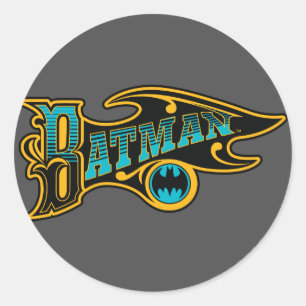 Sticker Rond Batman   Logo Turquoise Vintage