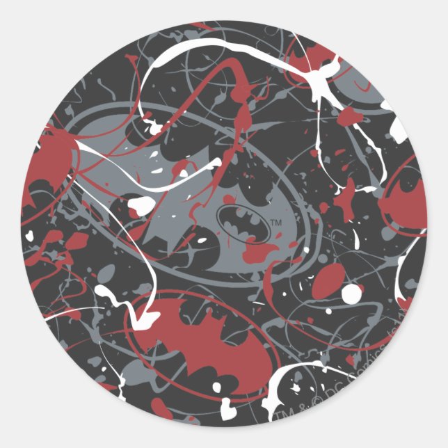 Sticker Rond Batman Urban Legends - Paint Splato Motif (Devant)