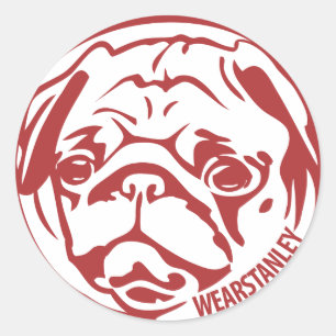 Sticker Rond bâton avec Stanley - rouge