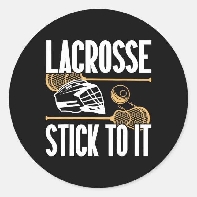 Sticker Rond Bâton De Crosse À Lacrosse (Devant)