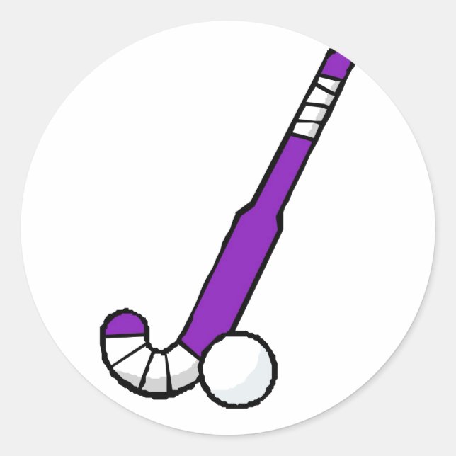 Sticker Rond Bâton de hockey violet (Devant)