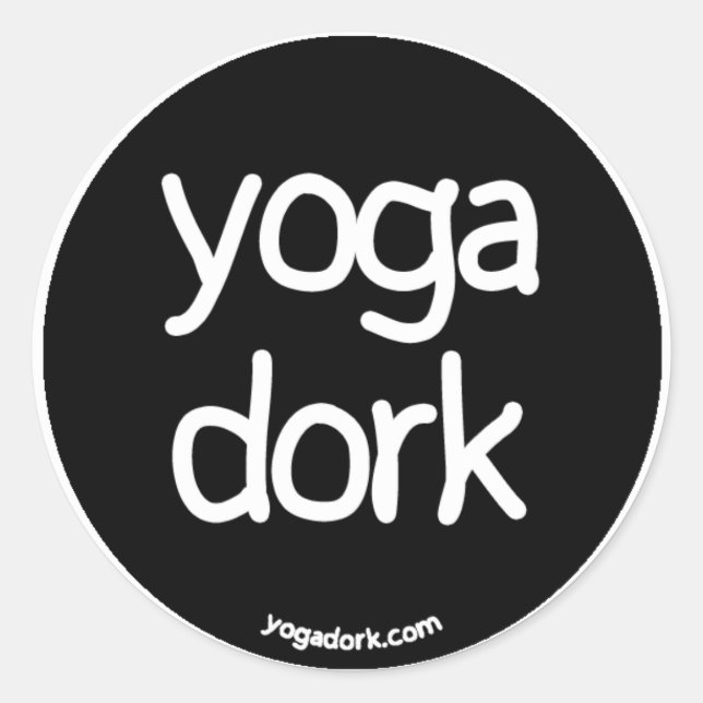 Sticker Rond bâton de yogadork rond noir/blanc (Devant)