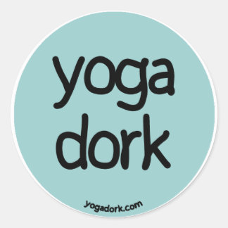 Sticker Rond bâton de yogadork rond turquoise foncé