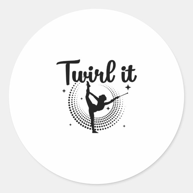 Sticker Rond Baton Twirling| Dancing Majoret Dance Cadeau (Devant)