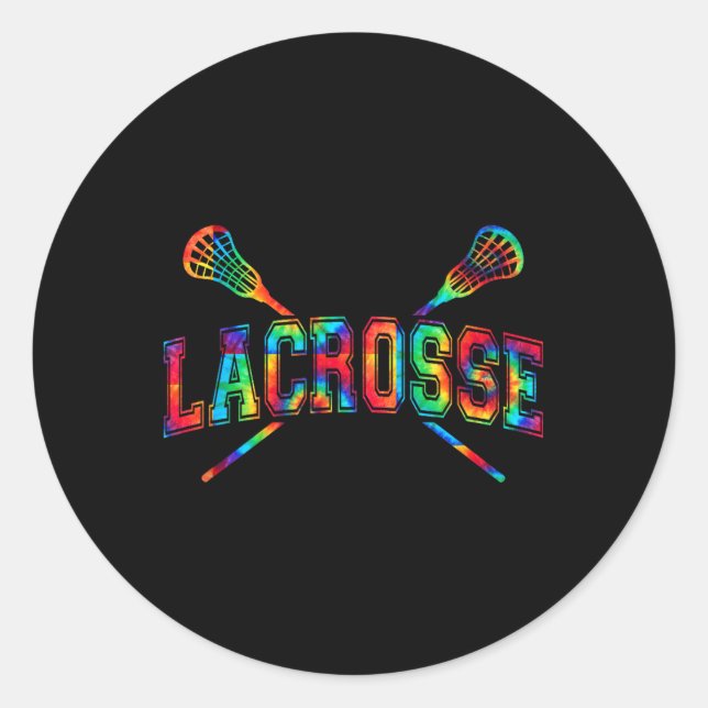 Sticker Rond Bâtons croisés à Cravate de crosse Cool Lacrosse G (Devant)