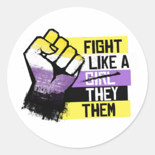 Sticker Rond Bats-toi comme un They Them 