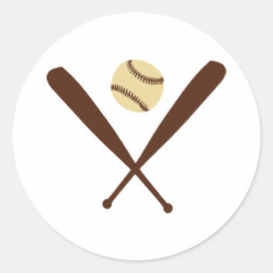 Sticker Rond Batte de baseball