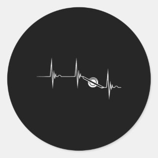 Sticker Rond Battement de skateboard électrique Ekg Pouls Onewh