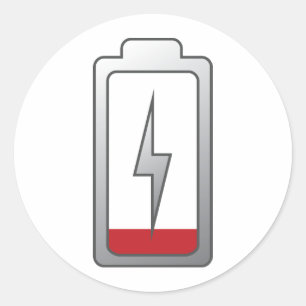 Sticker Rond Batterie basse !