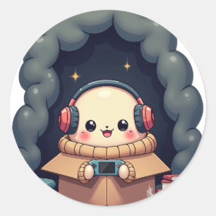 Sticker Rond Batterie sociale d'introverti épuisée Vie de perso