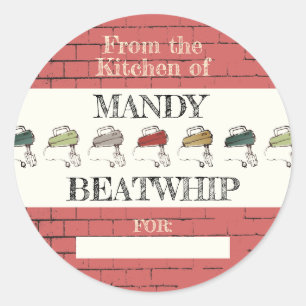 Sticker Rond Batteurs électriques de brique de la cuisine de