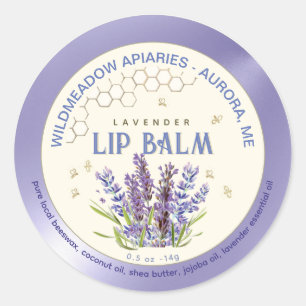 Sticker Rond Baume à lèvres en cire d'abeille avec Fleurs de la