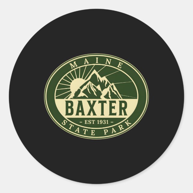 Sticker Rond Baxter State Park Maine Nature Randonnée en plein  (Devant)