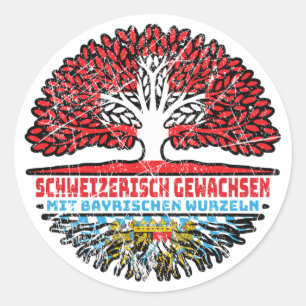 Sticker Rond Bayern Bayrisch Schweizer Schweiz Baum Wurzel