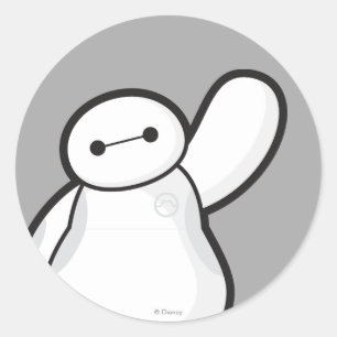 Sticker Rond Baymax Waving