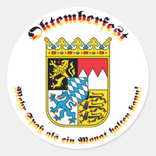Sticker Rond Bayrischem Wappen de MIT d'Oktemberfest