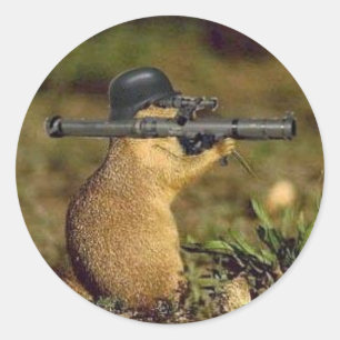 Sticker Rond bazooka gopher