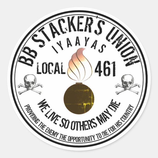 Sticker Rond BB Stacker's Union (Devant)