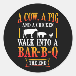 Sticker Rond BBQ   Barbecue Barbecue Barbecue Plaisanterie Gril